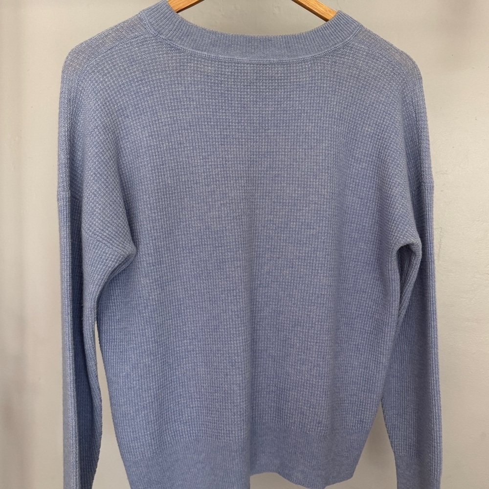 Madewell: Cashmere Sweatshirt in Heather Perri Blue (Size S) - Picture 6 of 6